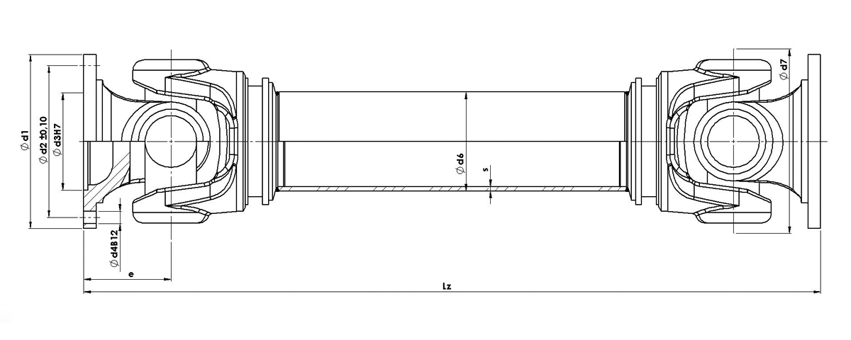 Cardan shafts 28 - 55 kNm without length displacement