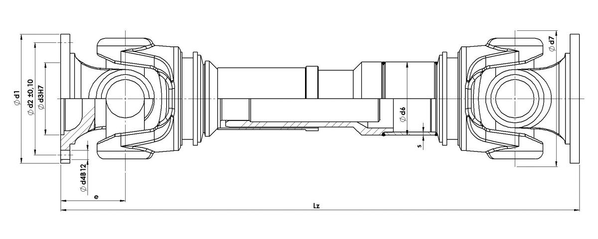 Cardan shafts 28 - 55 kNm with length displacement